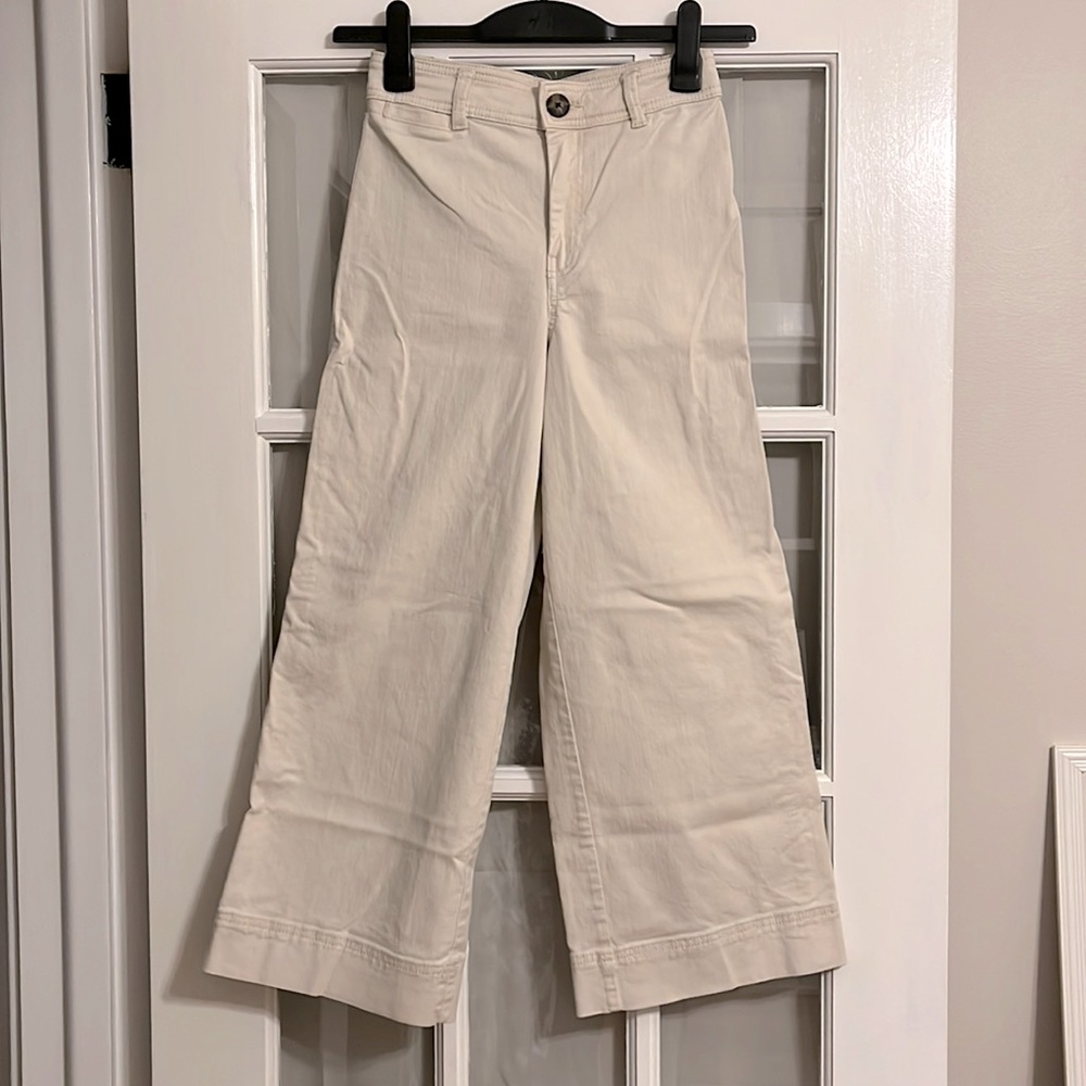 High Waisted Wide Leg Cropped Pants